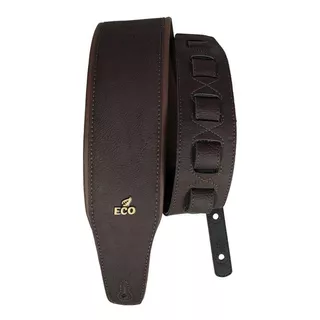 Correia Para Contra Baixo Basso 9 Cm Eco Couro Vegano Marrom