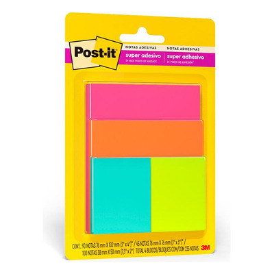 Bloco De Recado Post-it Cascata Misto 3m