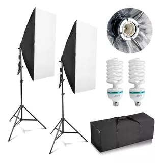 Kit Studio Foto Softbox 50x70 Luz Continua + Pedestal 2.0 M