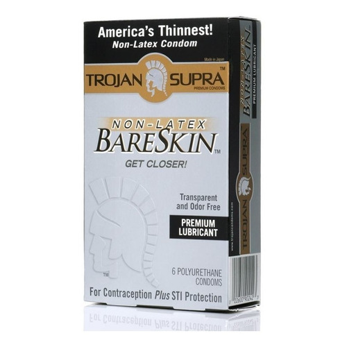 Condones Trojan Bare Skin Supra Sin Látex 6 Piezas