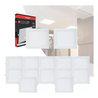 Kit 14 Painel Plafon Led Embutir 18w 22x22 Branco Frio 6500k 110v/220v