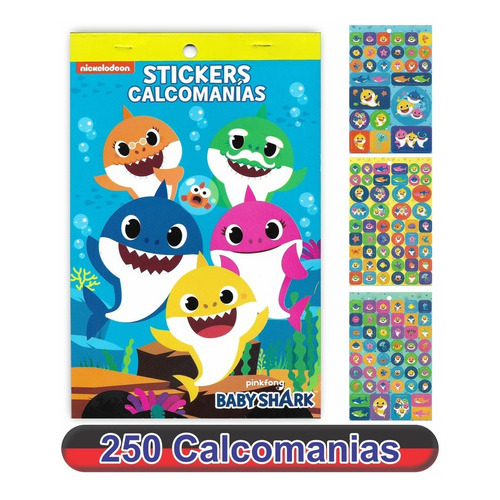 Block De Stickers Calcomanias Baby Shark - Pingusblock