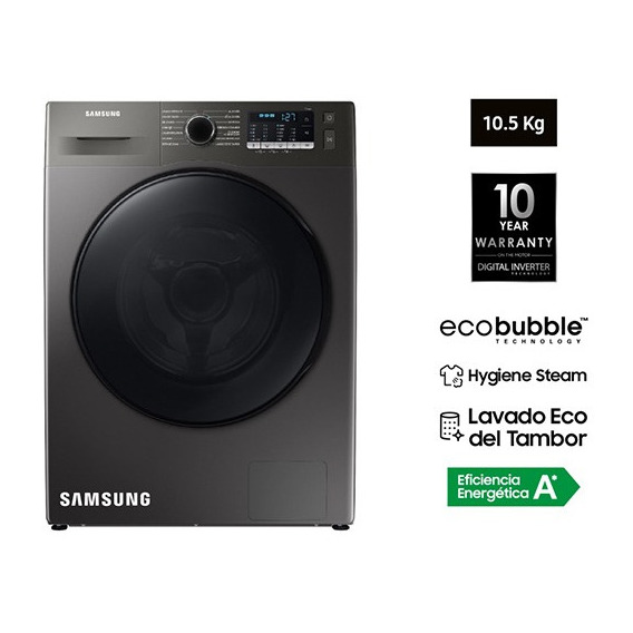 Lavadora Samsung Ecobubble 10.5 Kg Ww10ta046bx/pe