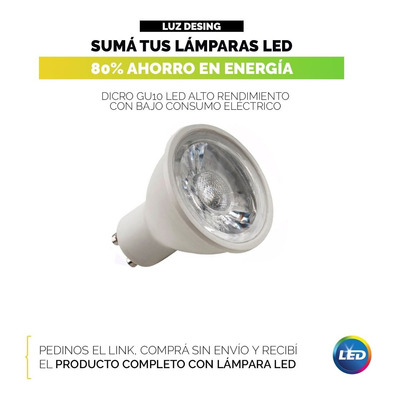 Lampara Escritorio Moderna Blanco Cromo Led Gu10 Deco Gol