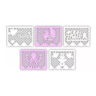 Decoración Papel Picado Bautizo Niña Artevic-10tiras De 5m