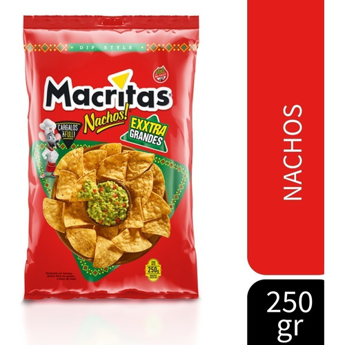 Macritas nachos exxtra grandes sin tacc x 250 grs