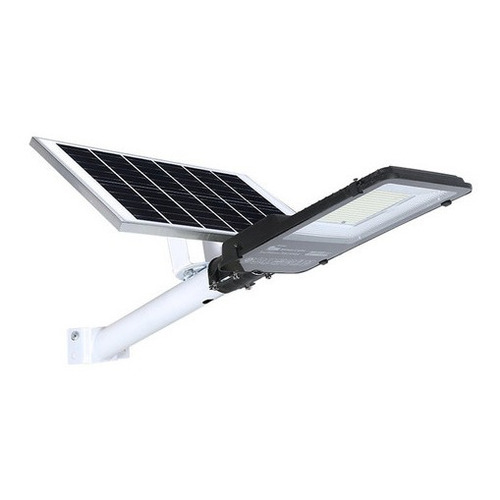 Luminaria Calle Reflector Solar Led 200 Watts Sensor Soporte Negro Blanco Frío