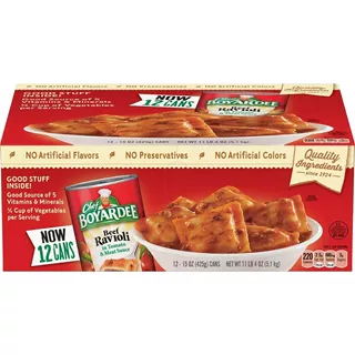 Chef Boyardee De Res Ravioli En Salsa De Tomate Y Carne 12pz