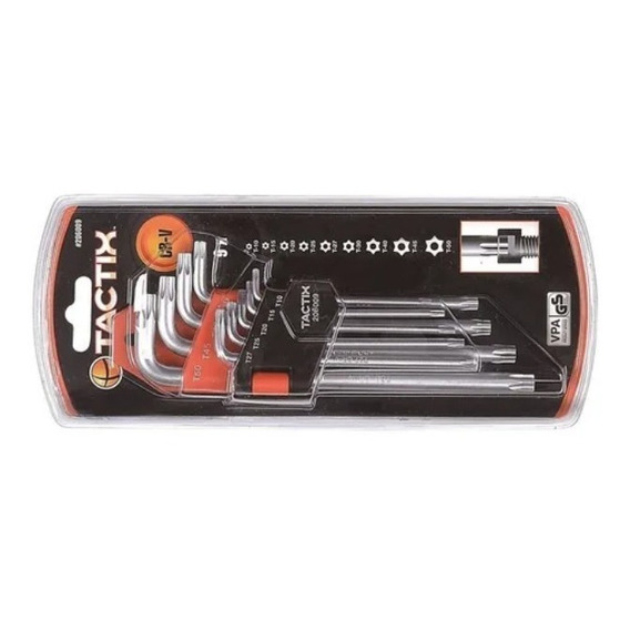 Juego Tampr. Torx 9 Pzs T10/t50 E. Larga Tactix Tx206009