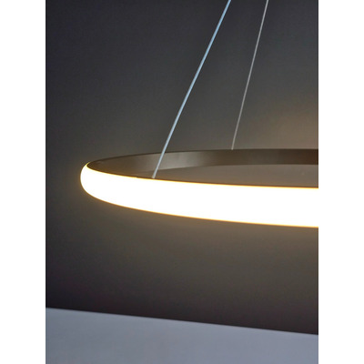 Colgante Aro Led Simp 40cm Negro Deco Moderno Luz Desing