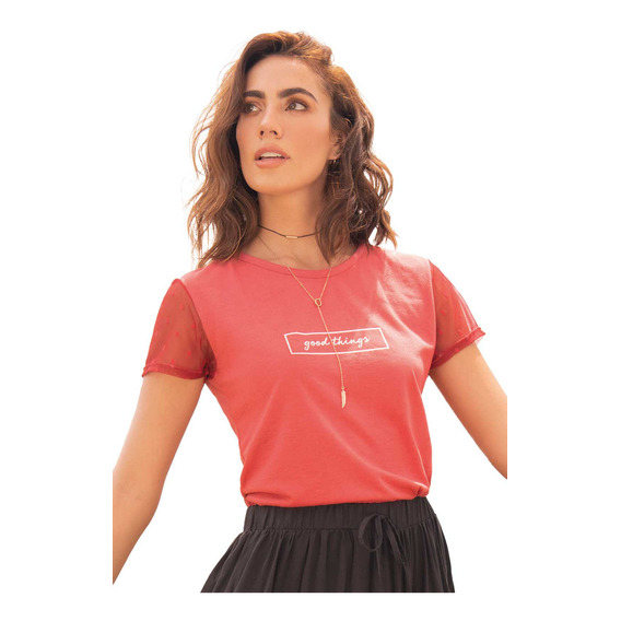 Camiseta Para Mujer Granate Rutta