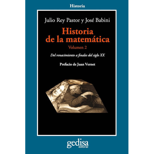 Historia de la matemÃÂ¡tica. Volumen 2, de Rey Pastor, Julio. Editorial Gedisa, tapa blanda en español