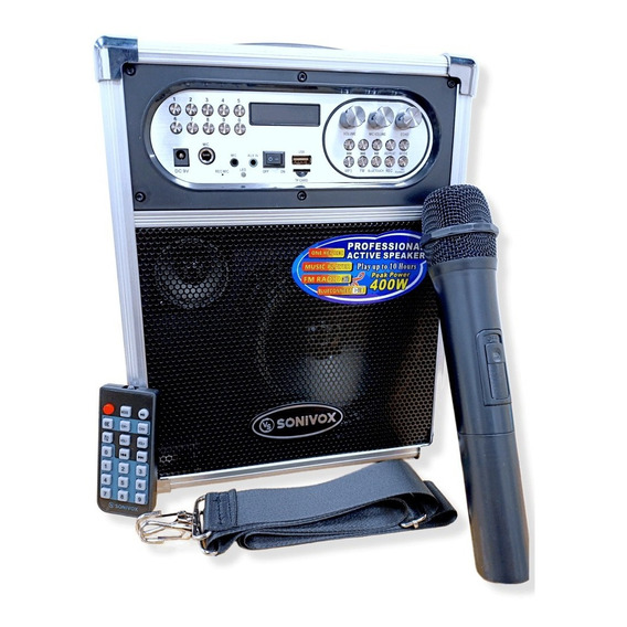 Cabina Recargable Sonivox Vs-sp1455 400w Bluetooth Microfono