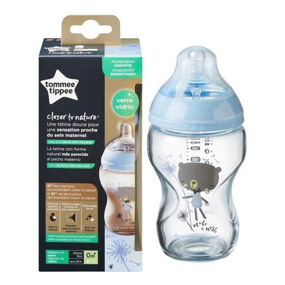 Biberon De Vidrio Para Recien Nacido Tommee Tippee 250 Ml