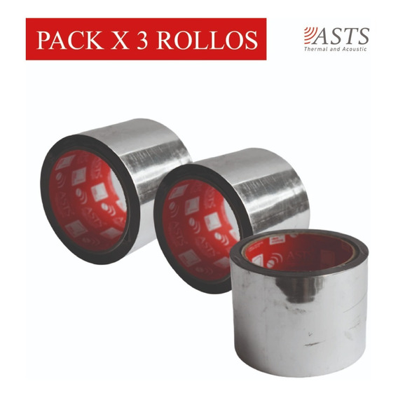 Pack X3 Cinta Aluminizada Asts 7.5cm 50 Metros 38 Micrones