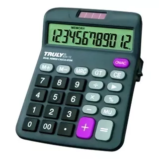 Calculadora De Mesa Trully 12dig.visor Incl.preta Procalc Cor Preto