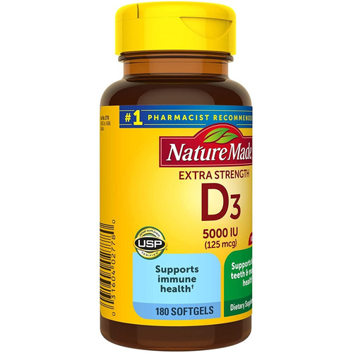 Nature Made Vitamina D3 5000 Iu Extra Strength 180 Cápsulas
