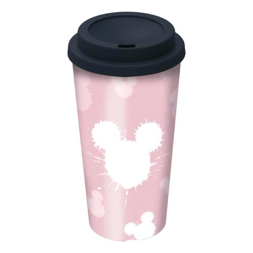 Mickey Mouse Vaso 520 Ml Cafe Doble Color Fucsia Minnie Mouse