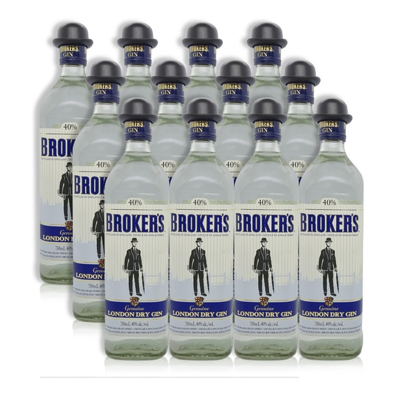 Gin London Dry Destilado Broker's In England Caja X12 750ml