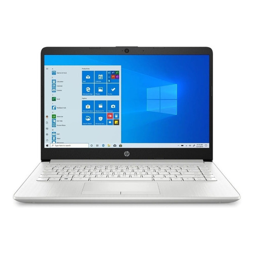Laptop  HP 14-cf2510la plateada natural 14", Intel Celeron N4020  4GB de RAM 128GB SSD, Intel UHD Graphics 600 1366x768px Windows 10 Home