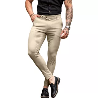 Calça Alfaiataria Skinny Masculina Italiana Premium Elastano