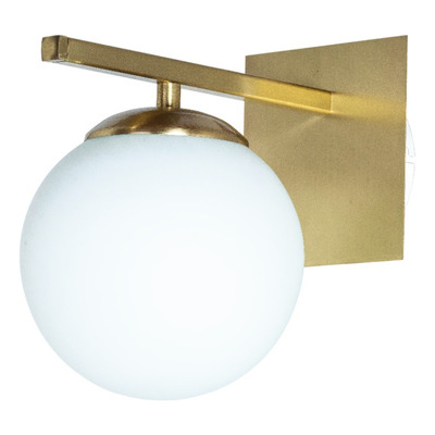 Aplique Elyn Dorado Recto Con Globo Opal 15cm Apto Led E27