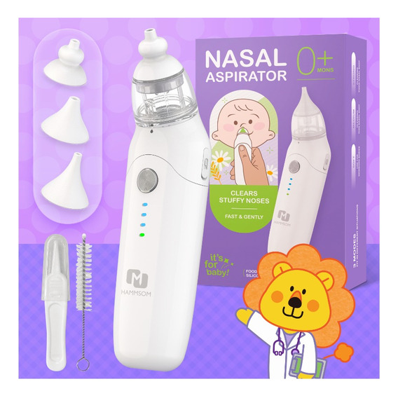 Aspirador Nasal Eléctrico Con 3 Boquillas Diferentes P/bebé