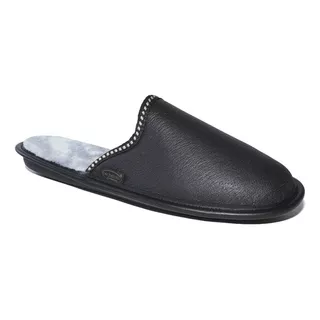 Pantufla Caballero Calzatura 18010 Piel Negro Descanso 25 A