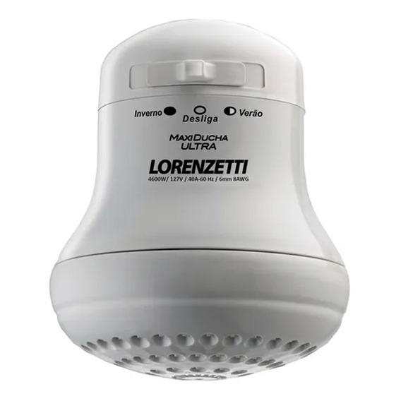 Regadera eléctrica de pared Lorenzetti Maxi Ducha Ultra blanca 4600W 127V