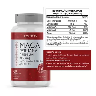 Maca Peruana Premium Com Vitamina A + C + Zinco - Kit 3