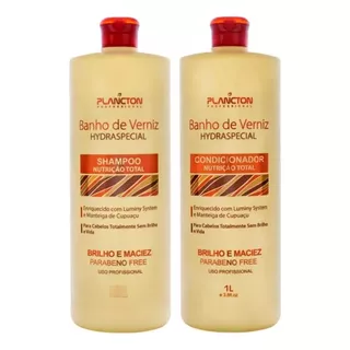 Kit Banho De Verniz Plancton 1l Nutrição Cabelo Pós Química