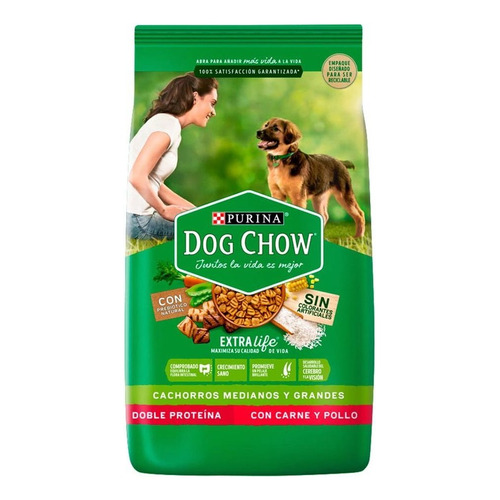 Dog Chow Cachorro Mediano Y Grande Doble Proteina X 21kg