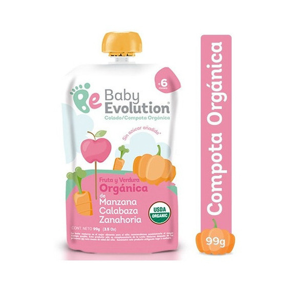 Compota Baby Evolution Manzana Calabaza Zanahoria X 99gr