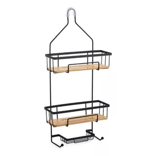 Organizador Para Ducha Colgante Shower Caddy Bamboo Color Negro