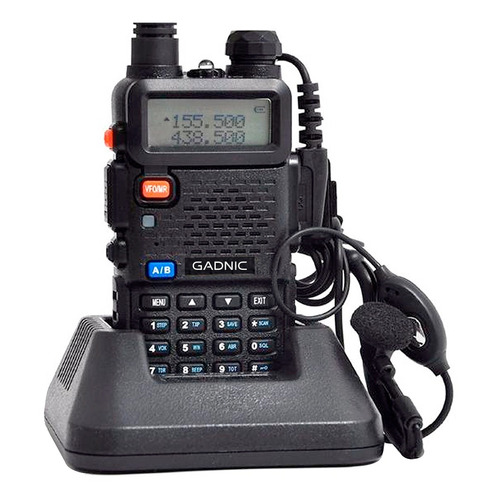 Handy Gadnic Bi-banda Vhf/uhf Batería Recargable Comunicador Color Negro