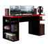  Escritorio gamer Madesa Mesa para computador gamer 9409 mdp de 136cm x 75cm x 60cm negro y rojo