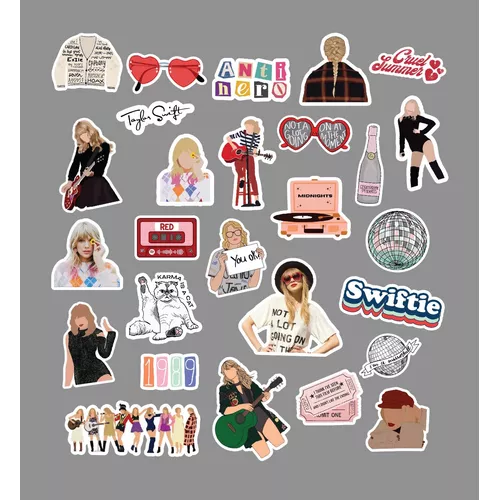 Packx27 Stickers Taylor Swift Vinilos Calcos Termos Compu, Stickers Taylor  Swift