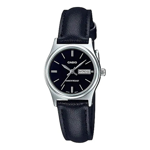 Reloj - Casio - Ltp-v006l-1b2udf Color de la correa Negro Color del bisel Plateado Color del fondo Negro