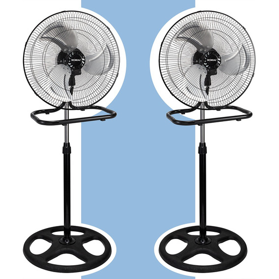 2pcs Ventilador Metálico 3 En 1 De Pie,pared 19 Pulgadas