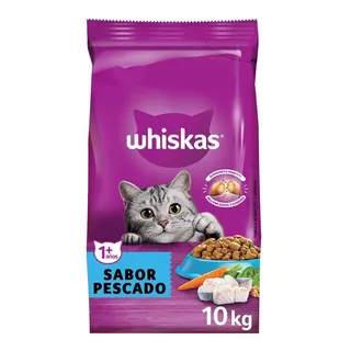 Alimento Whiskas 1+ Whiskas Gatos  Para Gato Adulto Todos Los Tamaños Sabor Pescado En Bolsa De 10 kg