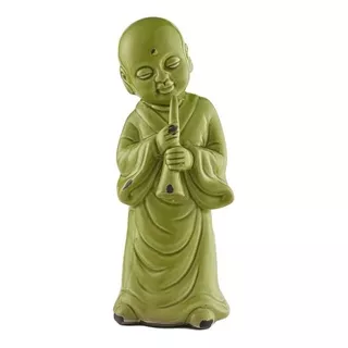 Buda Verde Figura Decorativa De Cerámica 33 Cm