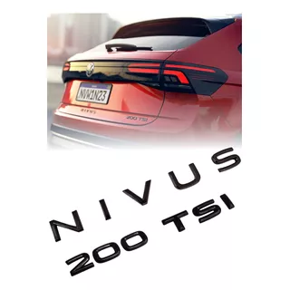 Kit 3 Emblemas Nivus 200 Tsi Preto Black Acessórios Vw Nivus