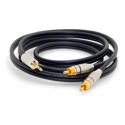 Cable Audio Mini Plug Stereo A 2 Rca  Profesional Low-noise 