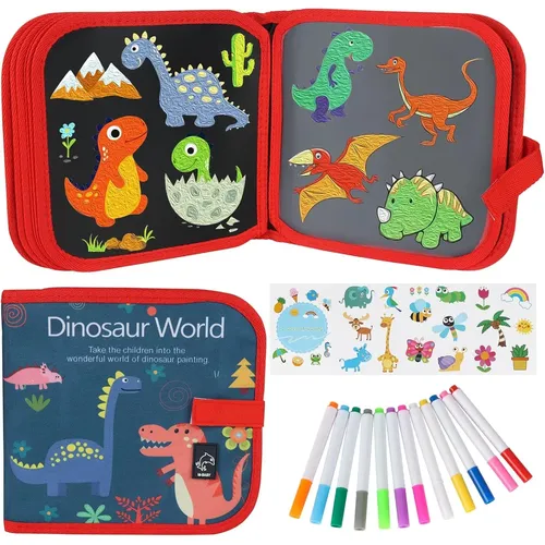 Bloc De Dibujo Portátil Borrable Con 16 Páginas – Pizarra De Graffiti Reutilizable Con Cubierta De Unicornio, Ideal Para Viajes Y Regalo Infantil