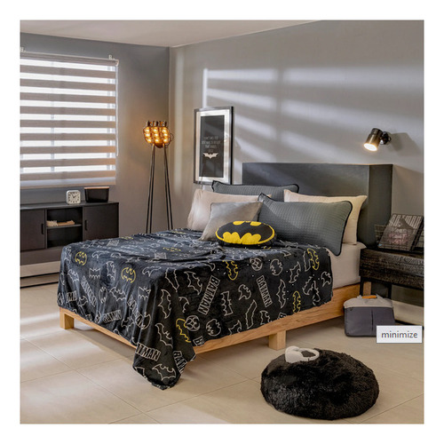Cobertor Extrasuave Ligero De Batman - Vianney Color Negro