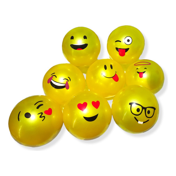 20 Pelotas Vinil Plastico Emojie #8.5 Niños Regalos Fiesta 