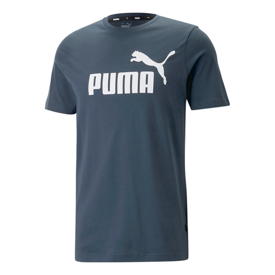 Camiseta Puma  Ess Logo Tee (s) Hombre - Azul