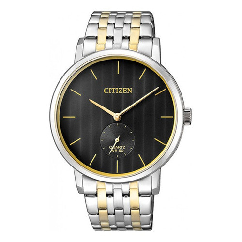 Reloj Citizen Hombre Pila 50m Clasico Be917455e Color de la malla Plateado/Dorado Color del bisel Plateado Color del fondo Negro