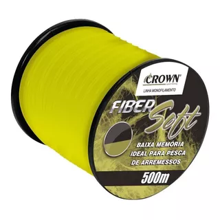 Linha Fiber Soft Monofilamento Crown Amarela 0,40 32ib 500m