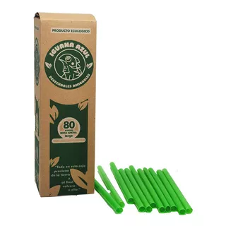 Popote Biodegradable De Bagazo De Agave Caja 1680 Piezas Color Verde